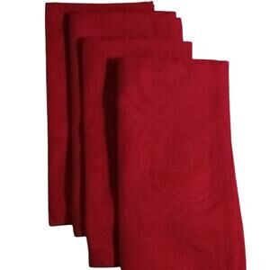 Lauren Ralph Lauren Red Paisley Dinner Napkins Set of 4